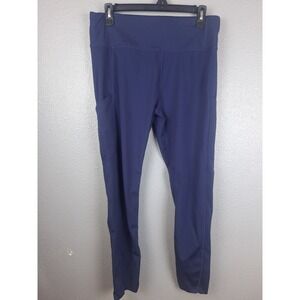 Fornia Leggings Women XL Navy Blue High Waist Side Pockets Activewear Solid Gym